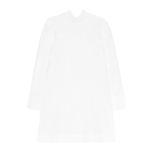 Ganni Vit Bomull Skjortklänning White, Dam