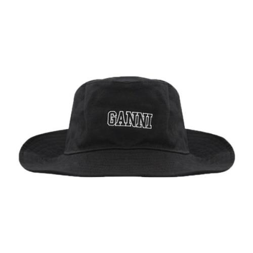 Ganni Safari Stil Bomullshatt Black, Dam