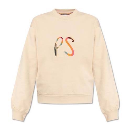 PS By Paul Smith Sweatshirt med logotyp Beige, Dam