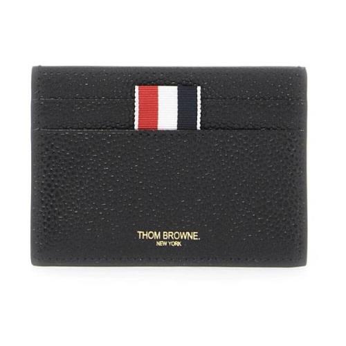 Thom Browne Pebble Grain Leather Card Holder Black, Dam