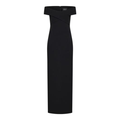 Solace London Svart Ines Maxi Klänning Black, Dam