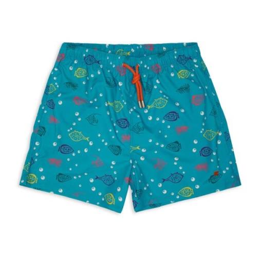 Gallo Fisk Motiv Badshorts Blue, Herr