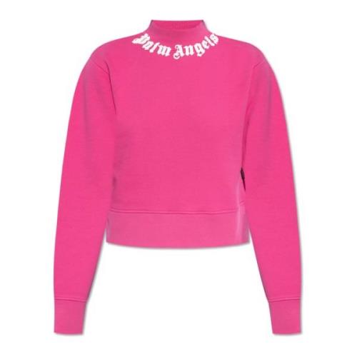 Palm Angels Hög Hals Sweatshirt Pink, Dam