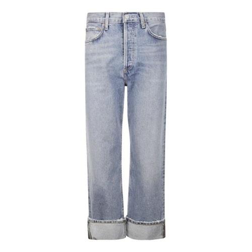 Agolde Ljusblå straight leg jeans Blue, Dam