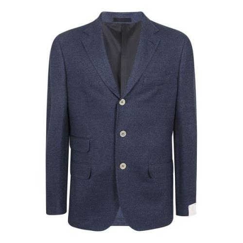 Eleventy Blå Blazer Regular Fit Ss24 Blue, Herr