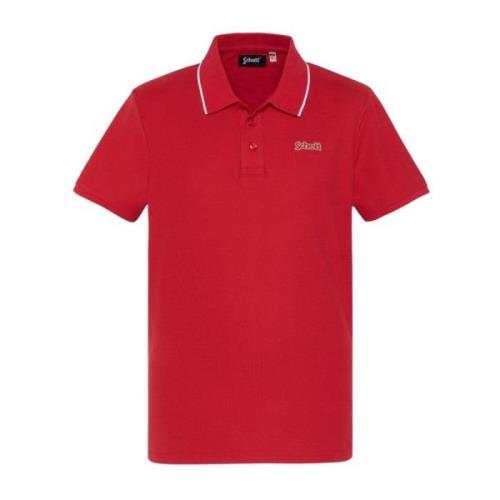 Schott NYC Röd Polo Skjorta Paul Red, Herr