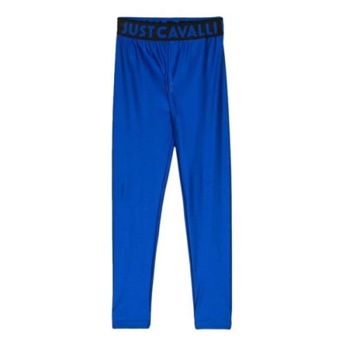 Roberto Cavalli Damleggings, Stiliga Byxor Blue, Dam