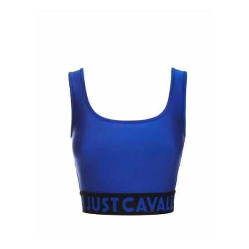 Roberto Cavalli Dam Slim Fit Top Blue, Dam