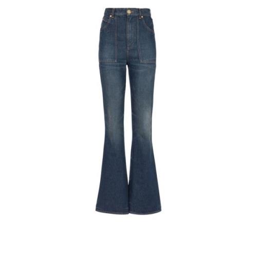 Balmain Vintage utsvängda jeans Blue, Dam