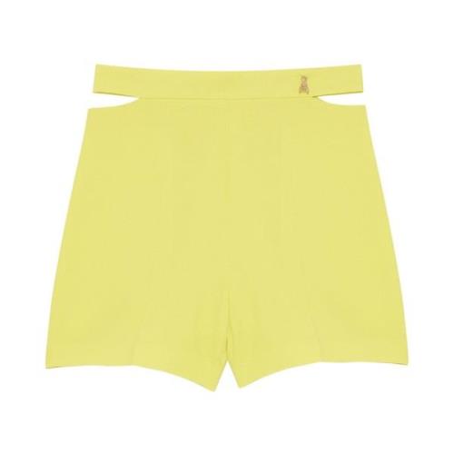 Patrizia Pepe Byxor Cut-out shorts i crepe sarblé tyg Yellow, Dam