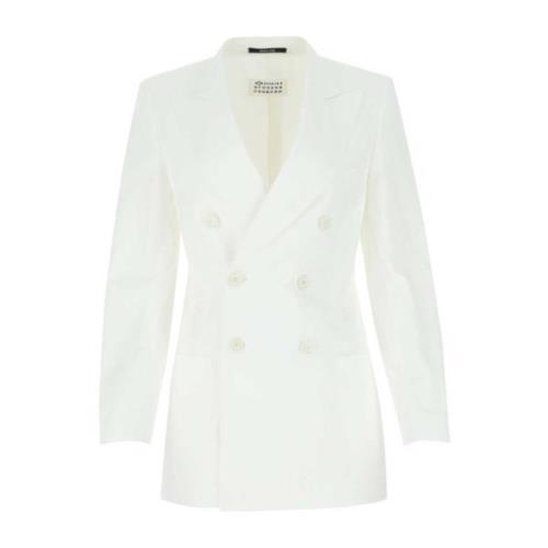 Maison Margiela Stilren vit bomullsblazer White, Dam