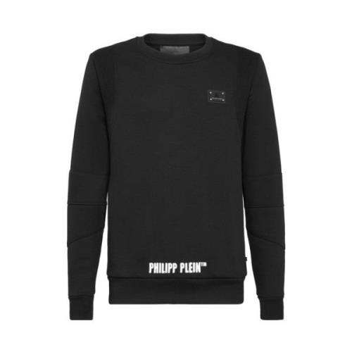 Philipp Plein Statement Sweatshirt med Quiltade Detaljer Black, Herr