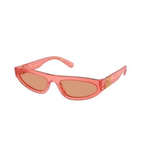 Miu Miu Violet Ram Orange Lins Solglasögon Pink, Unisex