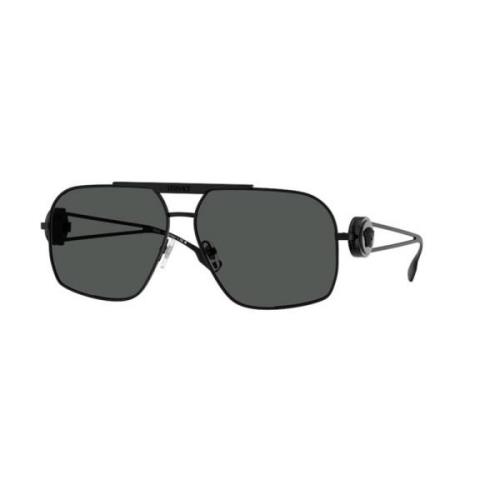 Versace Stiliga svarta solglasögon med mörkgrå linser Black, Unisex