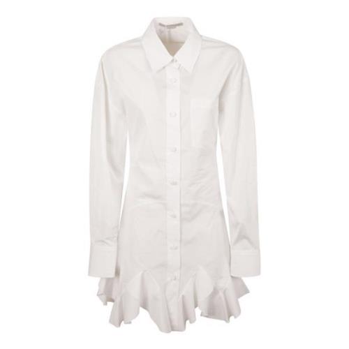 Stella McCartney Ruffled Skjortklänning White, Dam