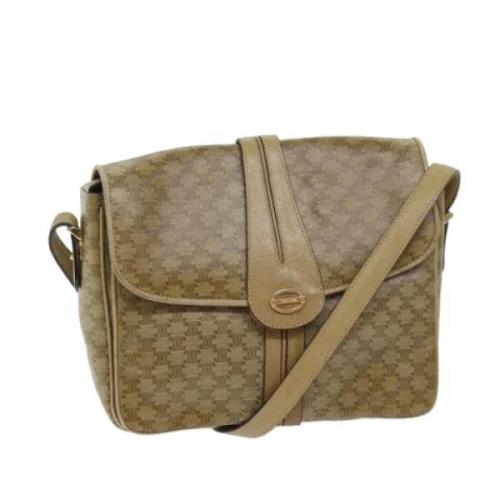 Celine Vintage Pre-owned Canvas axelremsvskor Beige, Dam