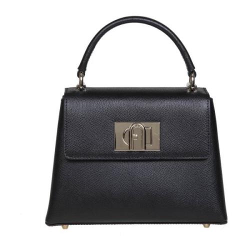 Furla Svart Läder Mini Väska Handväska Black, Dam