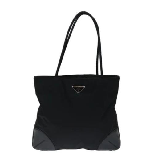 Prada Vintage Pre-owned Tyg totevskor Black, Dam