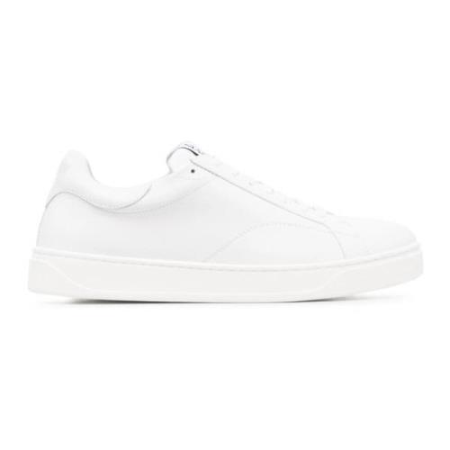 Lanvin Vita Lädersneakers med Logodetalj White, Herr