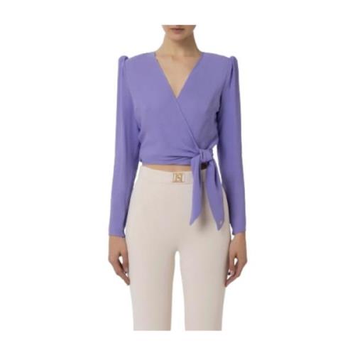 Elisabetta Franchi Elegant Cropped Skjorta Purple, Dam