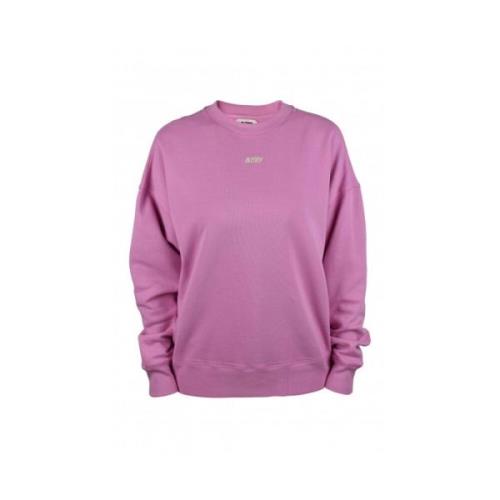 Autry Rosa Mesh Sweatshirt med Logo Print Pink, Dam