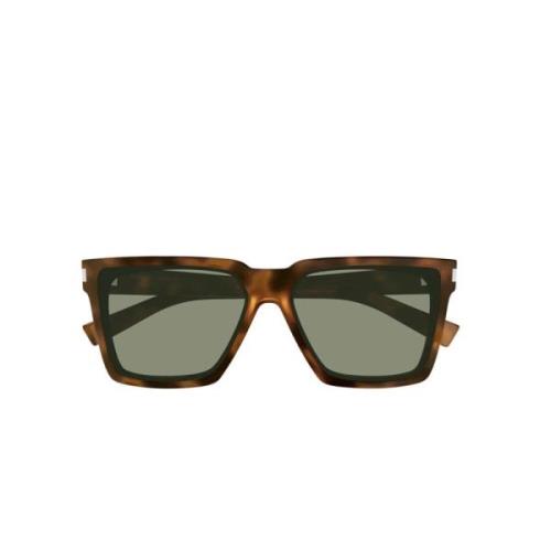 Saint Laurent Fyrkantiga Acetat solglasögon i brun sköldpadda Brown, U...
