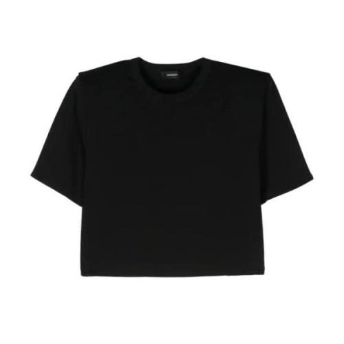 Wardrobe.nyc Svart Axelvadd Crop T-Shirt Black, Dam