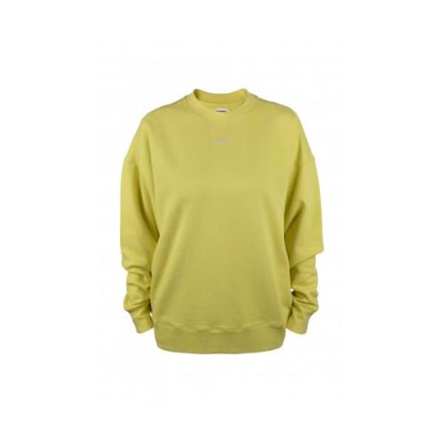 Autry Gul Mesh Sweatshirt med Vitt Logotyp Yellow, Dam
