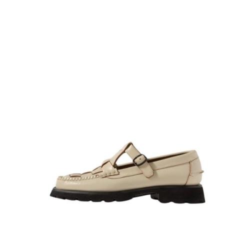 Hereu Vita lädersportloafers med spänne Beige, Dam