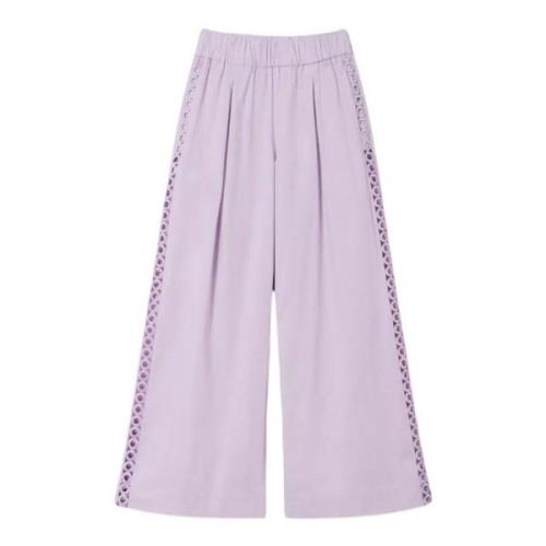 Twinset Palazzo Byxor Actitude Kollektion Purple, Dam