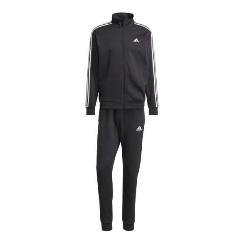 Adidas 3 Stripes Hel Dragkedja Fleece Black, Herr