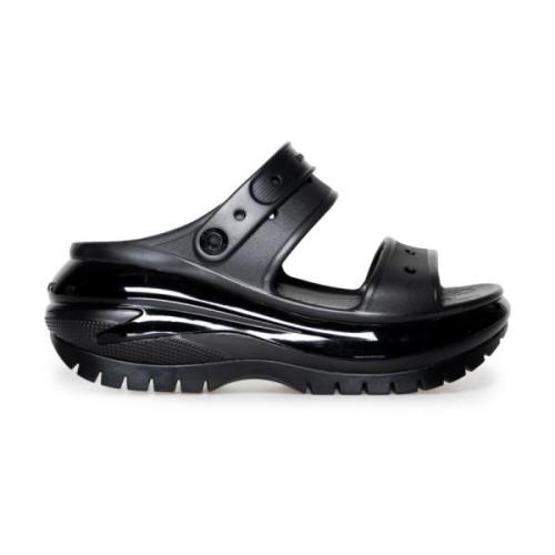 Crocs Svarta Plattform Clip-Sandaler Black, Dam