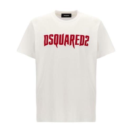 Dsquared2 Logo Print Bomull T-shirt White, Herr