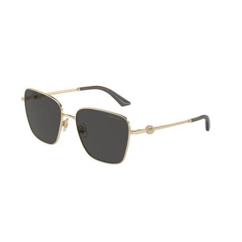 Jimmy Choo Guldram Mörk Grå Lins Solglasögon Yellow, Unisex