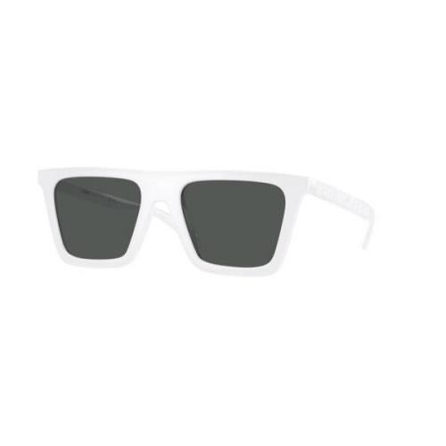 Versace Stiliga solglasögon med mörkgrå linser White, Unisex