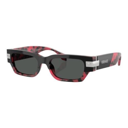 Versace Stiliga solglasögon Svart/Röd Havana Grå Multicolor, Herr