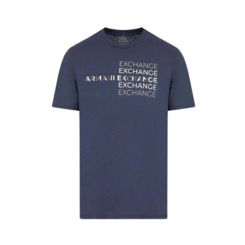 Armani Exchange Grundläggande T-shirt Blue, Herr