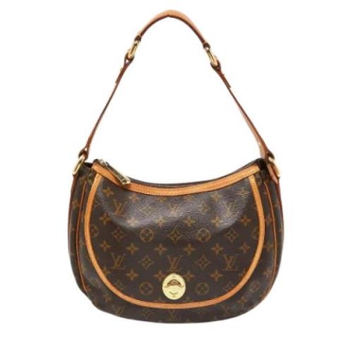 Louis Vuitton Vintage Pre-owned Belagd canvas handvskor Brown, Dam