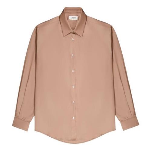 Laneus Klassisk Oversize Skjorta med Logoknappar Beige, Dam