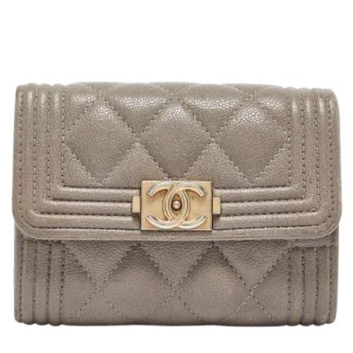 Chanel Vintage Pre-owned Laeder plnbcker Gray, Dam