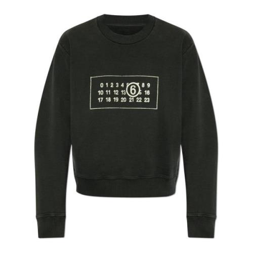 MM6 Maison Margiela Sweatshirt med logotyp Black, Dam