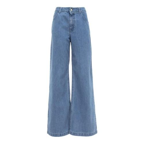 MVP wardrobe Vintage Låg Midja Palazzo Jeans Blue, Dam