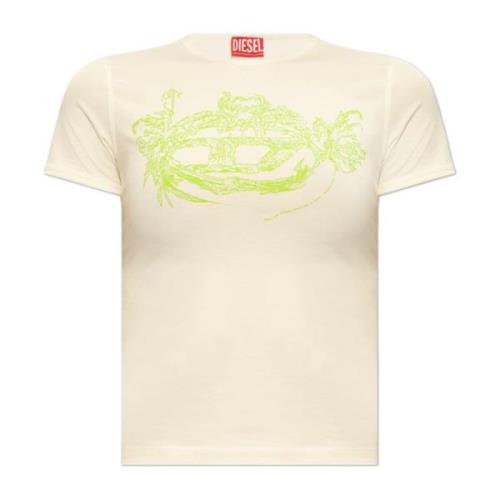 Diesel T-shirt 'T-Uncuties-P3' White, Dam