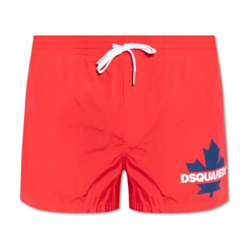 Dsquared2 Badshorts med logotyp Red, Herr