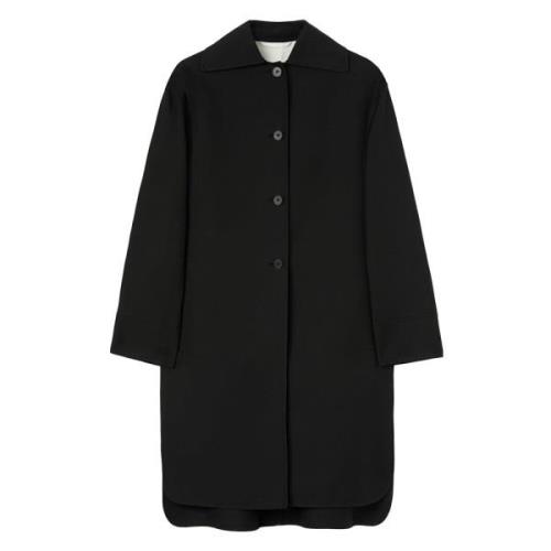 Jil Sander Svart Bomull Rock Sprid Krage Italien Black, Dam