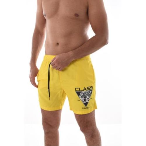 Cavalli Class Gula Logga Badshorts Yellow, Herr