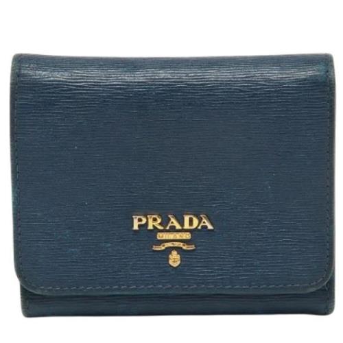 Prada Vintage Pre-owned Laeder plnbcker Blue, Dam