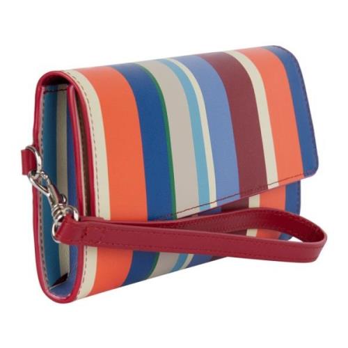 Gallo Multifärgad Randig Läderclutch Multicolor, Dam