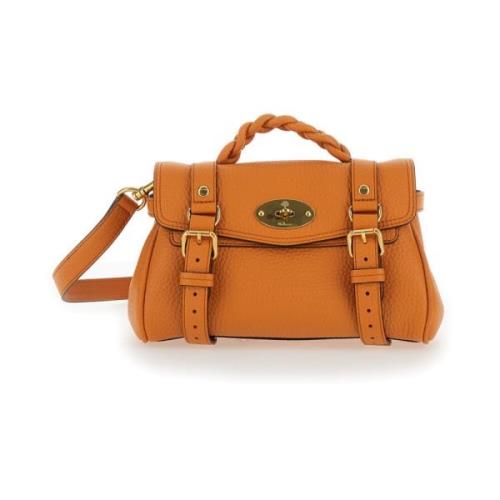 Mulberry Orange Crossbody Väska med Lås Stängning Orange, Dam