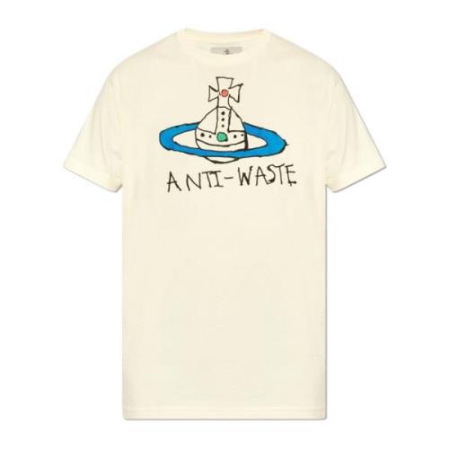 Vivienne Westwood T-shirt med logotyp Beige, Dam